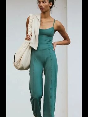 NWOT FREE PEOPLE FP MOVEMENT MIDNIGHT JADE UP AT NIGHT ONE PIECE JUMPSUIT SZ S